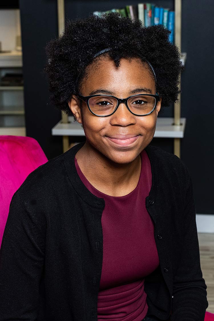 Destiny, intern, Progress Center for Black Women in Madison coworking space office